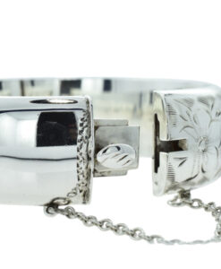 Vintage Sterling Silver Flower Bangle