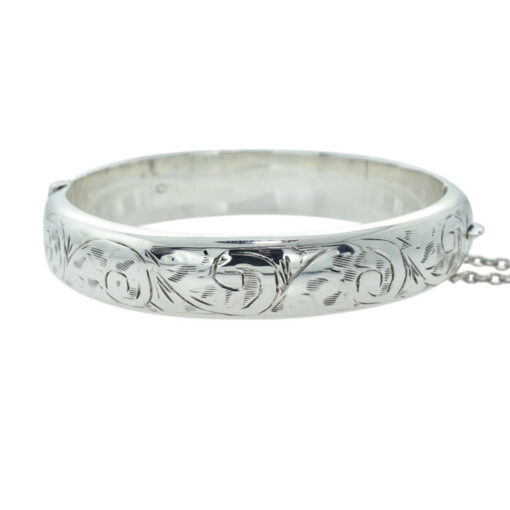 sterling silver engraved bangle