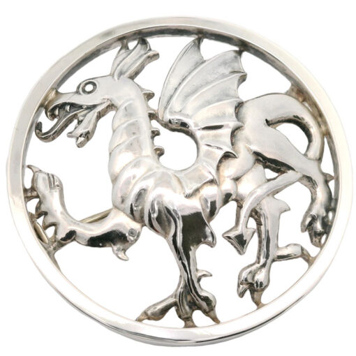 Geoffrey G Bellamy Sterling Silver Welsh Dragon Brooch