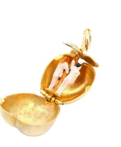 Vintage 9ct Gold Adam and Eve Apple Pendant Charm