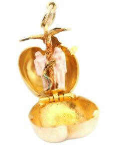 Vintage 9ct Gold Adam and Eve Apple Pendant Charm