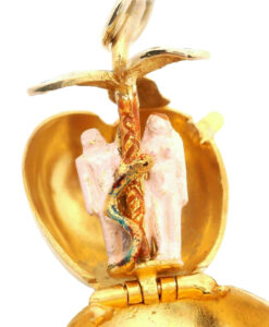 Vintage 9ct Gold Adam and Eve Apple Pendant Charm