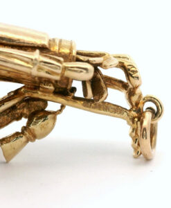 Vintage 9ct Gold Golf Bag On Wheels Charm