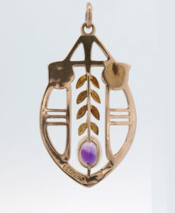 Antique 9ct Rose Gold Amethyst Pendant pre 1932