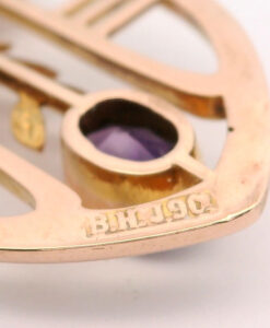Antique 9ct Rose Gold Amethyst Pendant pre 1932