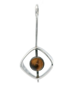 Modernist Sterling Silver Tigers Eye Pendant