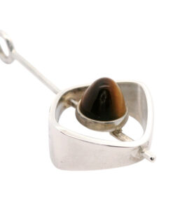Modernist Sterling Silver Tigers Eye Pendant