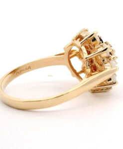 Vintage 9ct Gold Opal & Garnet Cluster Ring