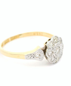Antique Diamond Daisy Ring in 18ct Gold & Platinum