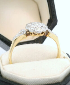 Antique Diamond Daisy Ring in 18ct Gold & Platinum
