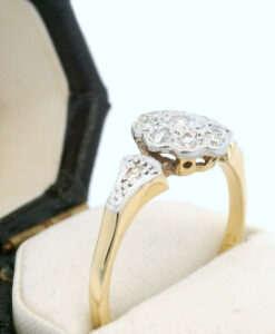 Antique Diamond Daisy Ring in 18ct Gold & Platinum