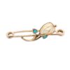 Antique Gold Pearl and Turquoise Flower Brooch