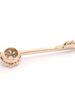 15ct Gold Diamond Daisy Cluster Brooch pre 1932