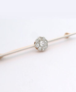 15ct Gold Diamond Daisy Cluster Brooch pre 1932