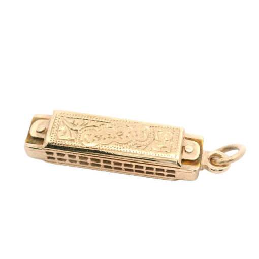 Vintage 9ct Gold Harmonica Charm