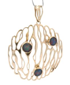 Large 9ct Yellow Gold Opal Doublet Pendant