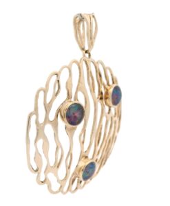 Large 9ct Yellow Gold Opal Doublet Pendant