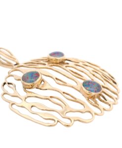 Large 9ct Yellow Gold Opal Doublet Pendant