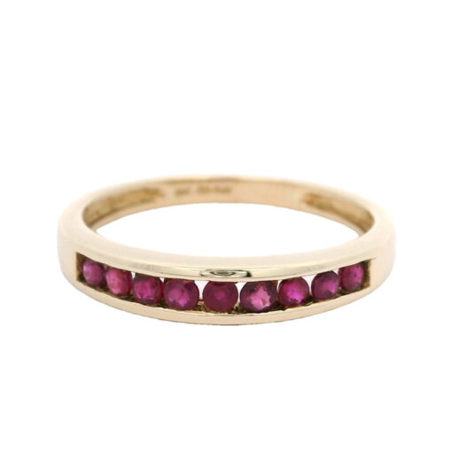 Vintage 9ct Yellow Gold Ruby Band Ring