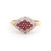 9ct Yellow Gold Diamond and Ruby Cluster Ring