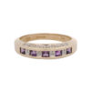 9ct Yellow Gold Diamond and Amethyst Band Ring