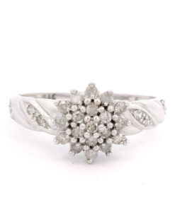 9ct White Gold Diamond Cluster Ring 0.25ct