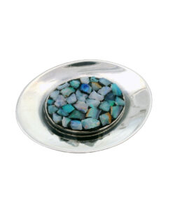 Vintage SCANDIA Sterling Silver Opal Brooch