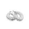 Sterling Silver Twist Creole Hoop Earrings