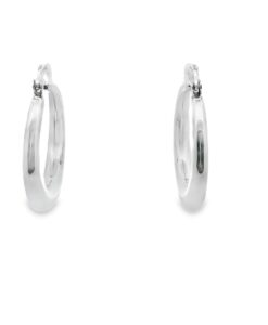 Plain Sterling Silver Creole 34mm Hoop Earrings