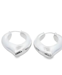 Sterling Silver Heart Hoop Earrings