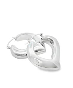 Sterling Silver Heart Hoop Earrings