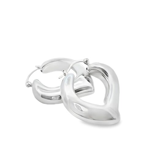 Sterling Silver Heart Hoop Earrings