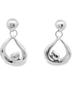 Sterling silver large tear drop earrings