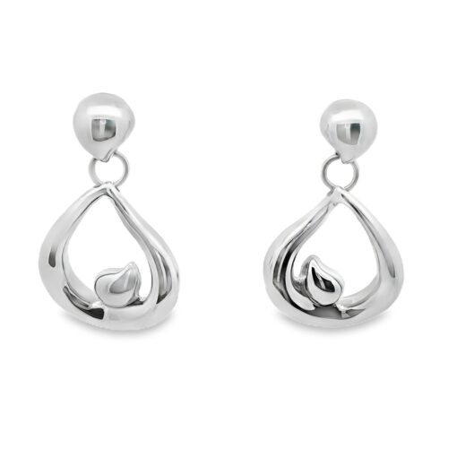 Sterling silver large tear drop earrings