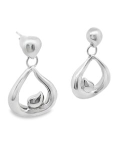 Sterling silver large tear drop earrings