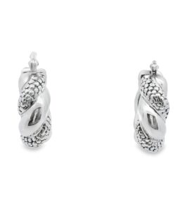 Sterling Silver Dotty Creole Hoop Earrings