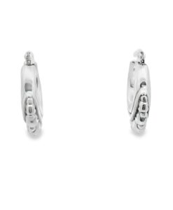 Sterling Silver Heart Creole Hoop Earrings