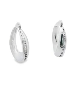 Sterling Silver Dotty Creole Hoop Earrings