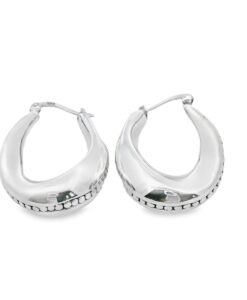 Sterling Silver Dotty Creole Hoop Earrings