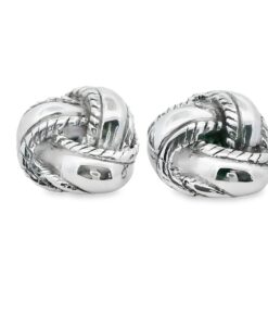 Large Sterling Silver Knot Earrings