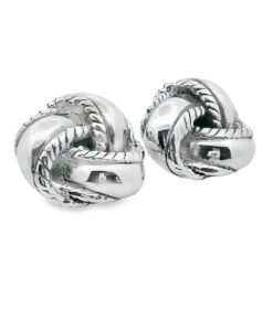 Large Sterling Silver Knot Earrings