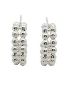 Sterling Silver Ball Hoop Earrings