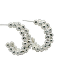 Sterling Silver Ball Hoop Earrings