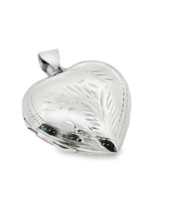 sterling silver engraved heart locket