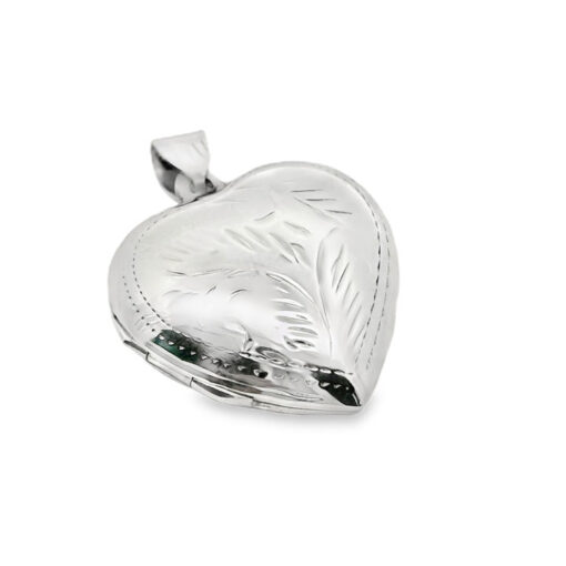 sterling silver engraved heart locket