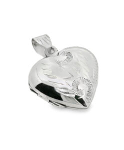 sterling silver engraved heart locket