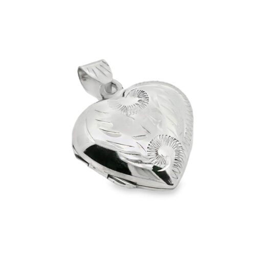 sterling silver engraved heart locket