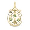 Antique 9ct Gold Peridot and Pearl Pendant c1900