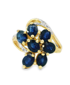 9ct Gold Sapphire and Diamond Ring