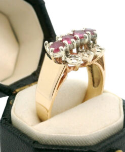 Vintage 9ct Gold Diamond and Ruby Ring